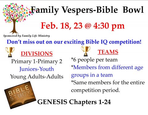BIBLE BOWL: Click Here to Register
